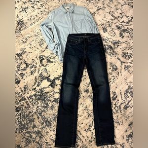 Old Navy Denim Top and Gap Jeans